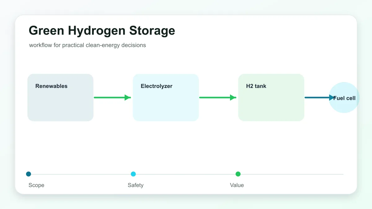 Green hydrogen and battery energy storage comparison diagram